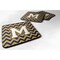 Caroline's Treasures CJ1057-MFC Letter M Chevron Navy Blue and Gold Foam Coaster (Set of 4), 3.5", Multicolor